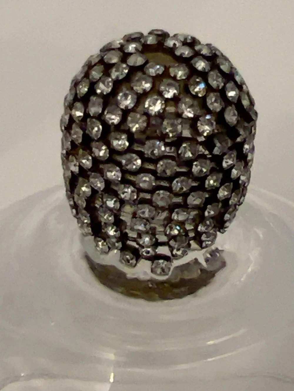 Clear Glass Pedestal Candy Jar with Rhinestone Lid – 9 Inches